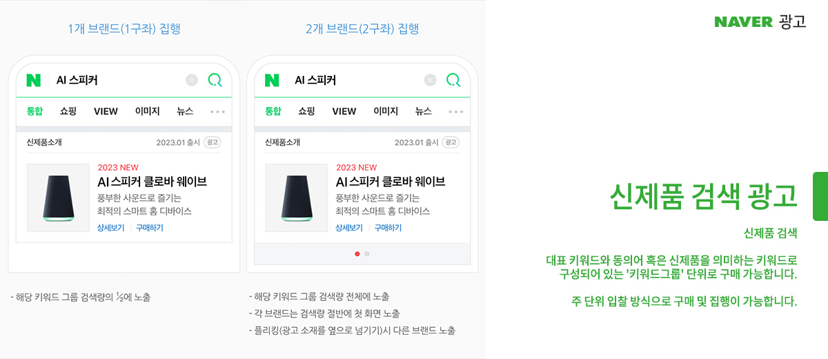 신제품 검색광고, 신상품, 리뉴얼 상품 홍보 최적화
